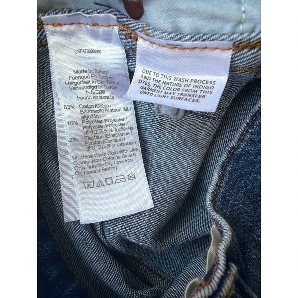Madewell Stovepipe Jeans High Rise Straight Leg Blue Denim Size 25